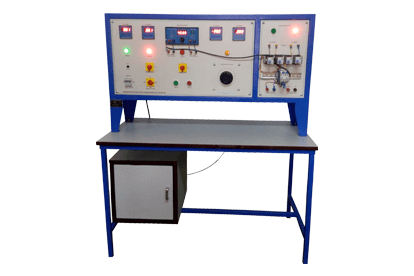 The test bench simulates the distance in the form of impedance and demonstrates the working of a distance relay